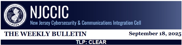 NJCCIC Weekly Bulletin | September 18, 2025