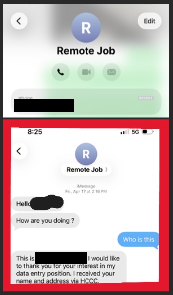 ITS Warning: Remote Job Scam