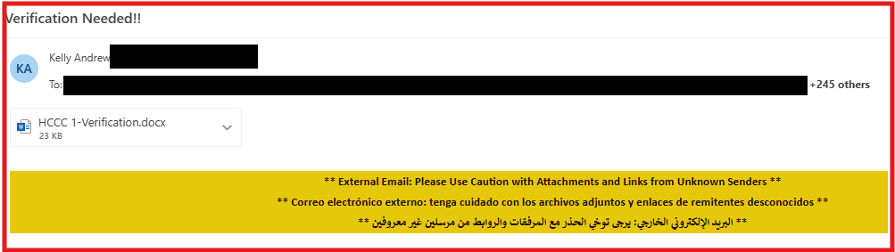 Email Phishing Scam