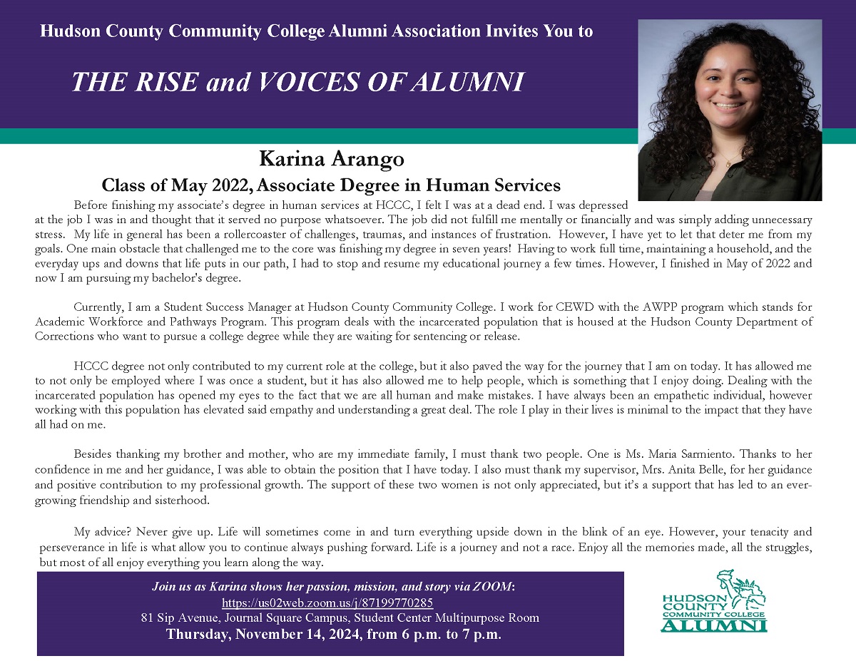 "The Rise and Voices of Alumni" - Karina Arango