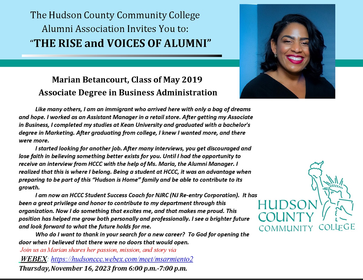 "The Rise and Voices of Alumni" - Marian Betancourt