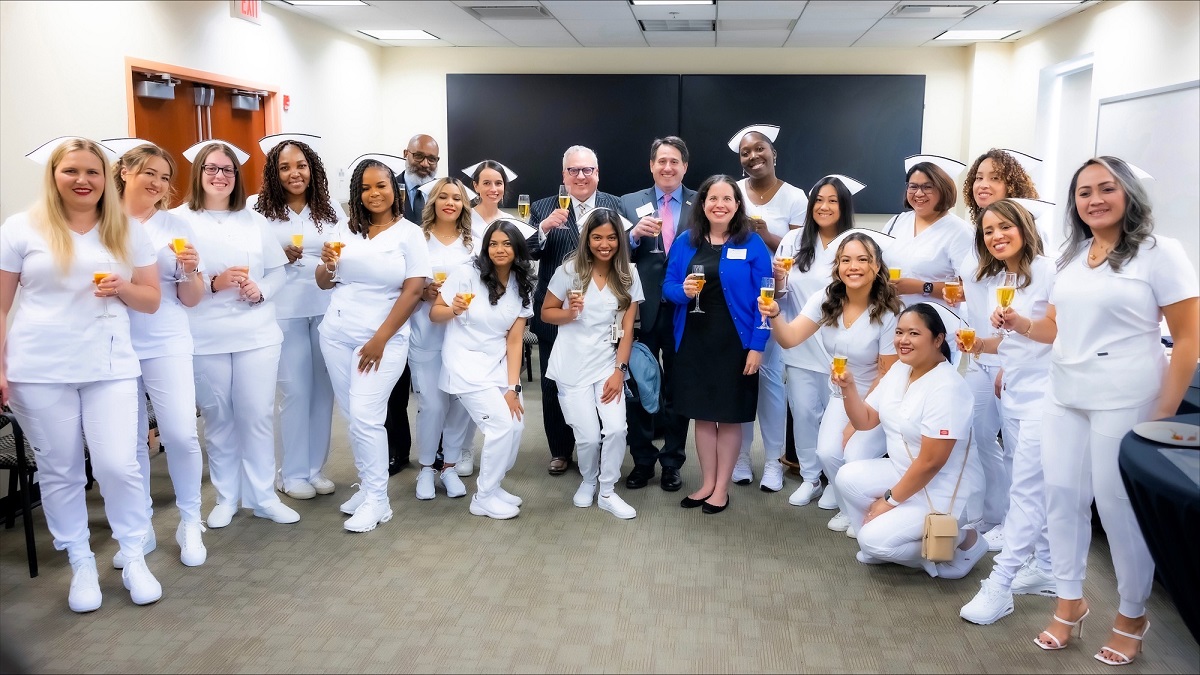 Graduates of the inaugural Pay It Forward Associate of Science (A.S.) in Nursing Degree Program at Hudson County Community College (HCCC).