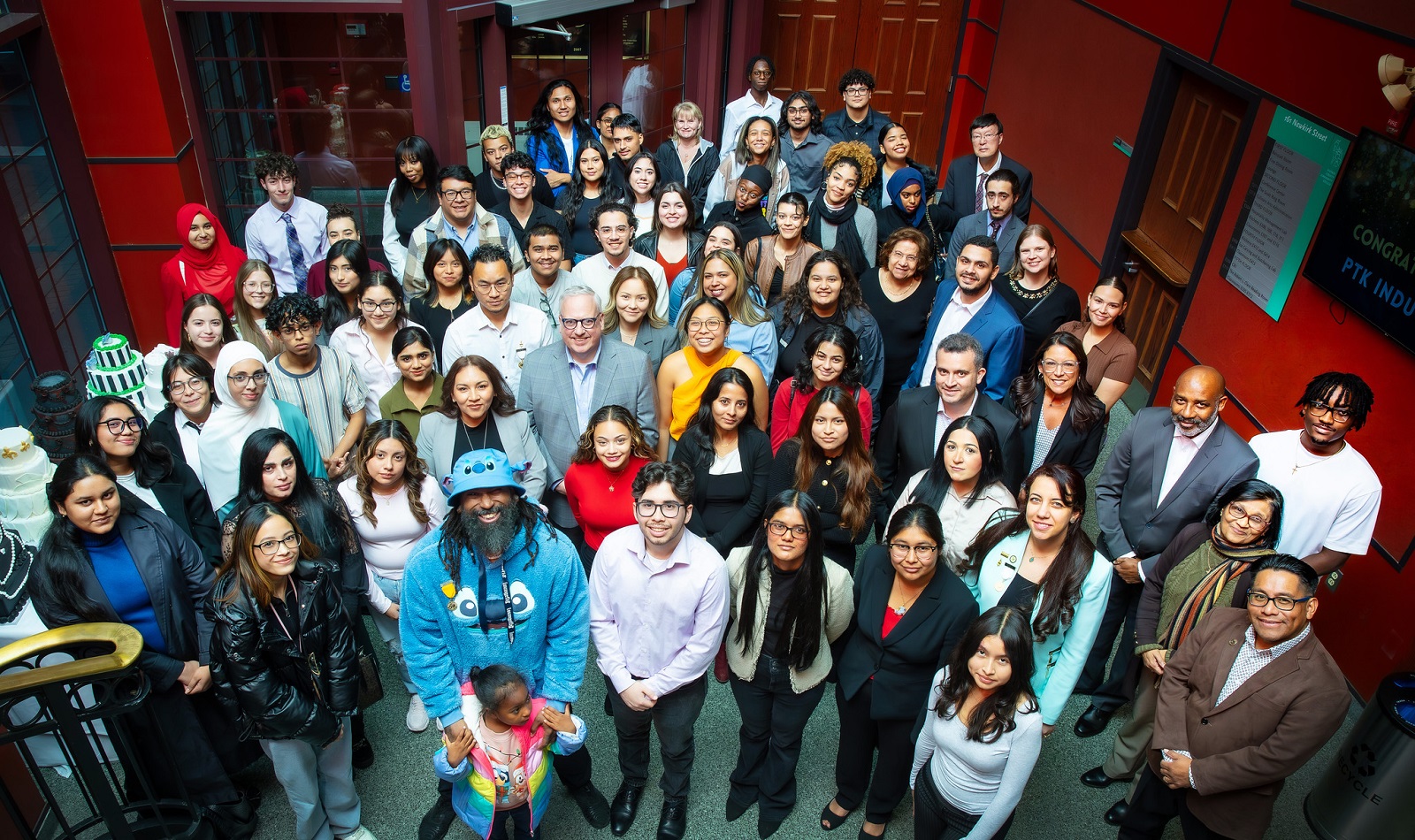 Pictured here the College’s 2024 PTK inductees with HCCC President Dr. Christopher Reber (center).