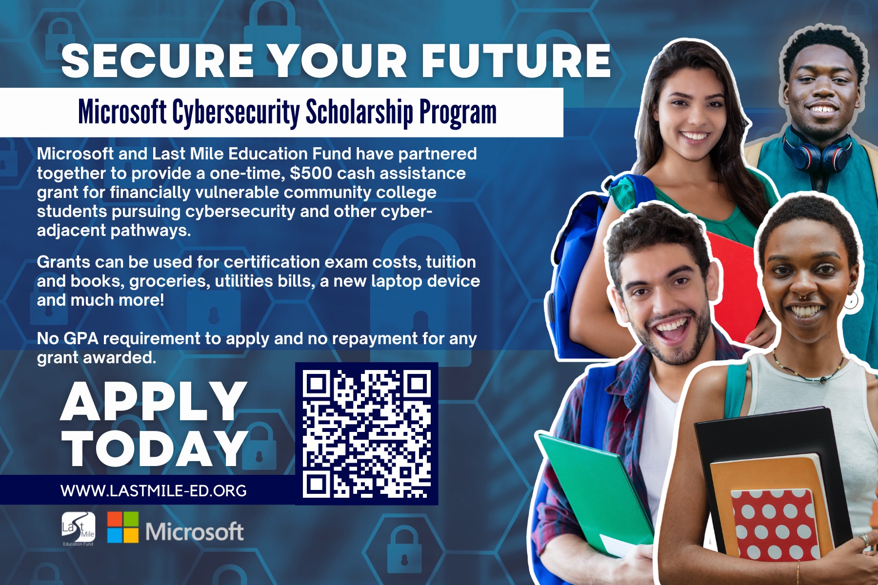 Microsoft Cybersecurity Scholarship Program Flyer