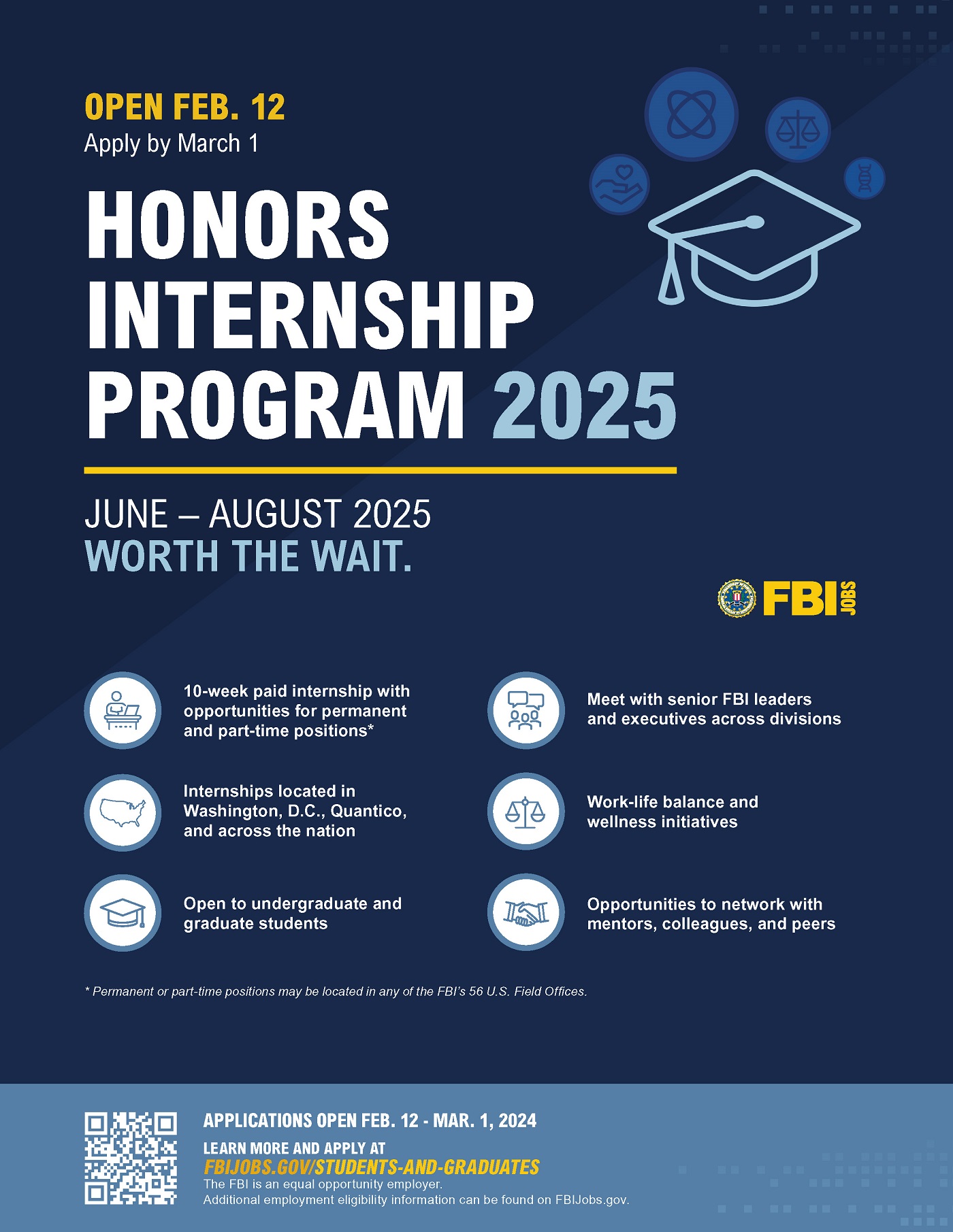 FBI Honors Internship Program 2025 Flyer