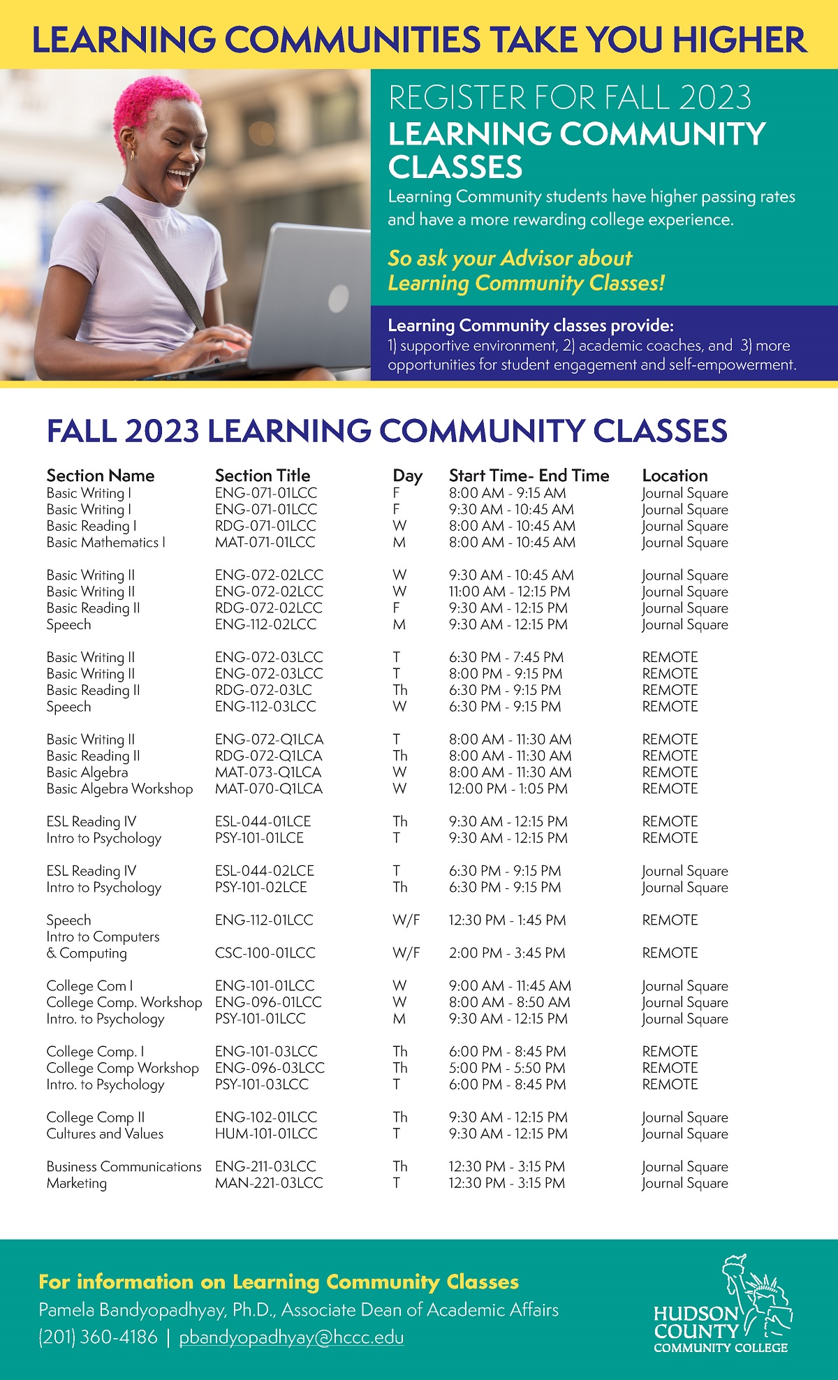 Class Offerings for Fall 2023 Flyer