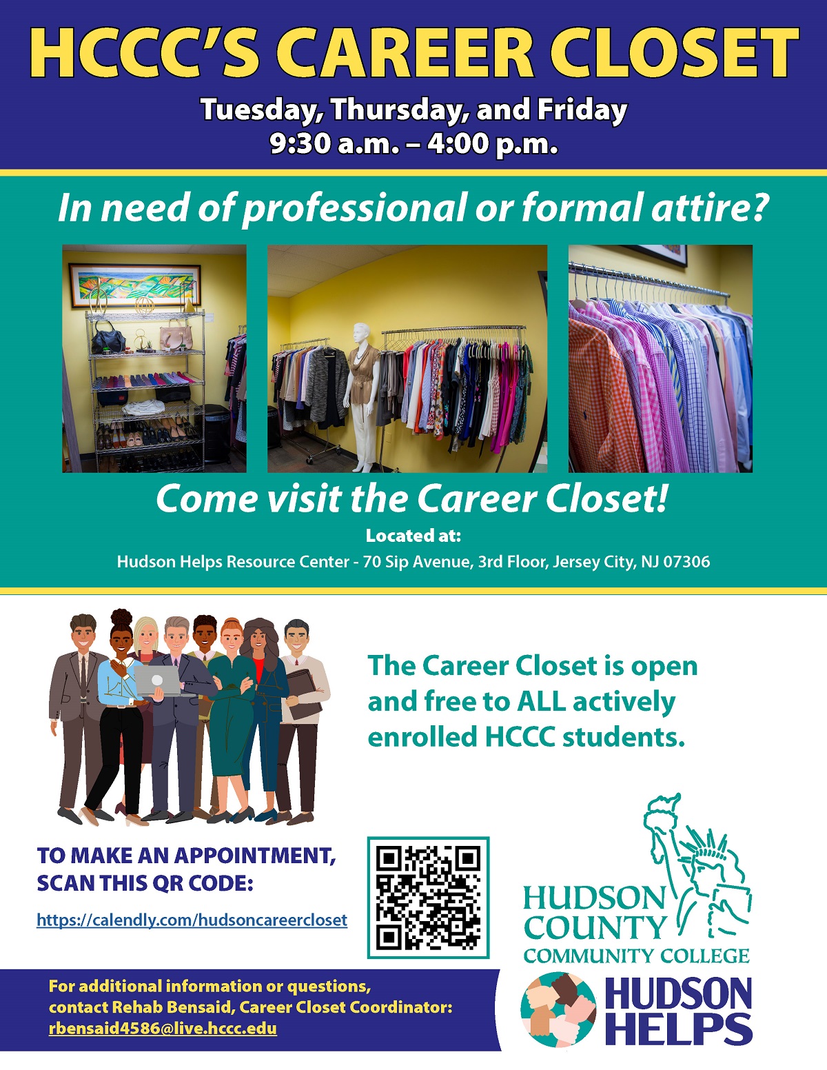 Career Closet Fall 2024 Hours Flyer