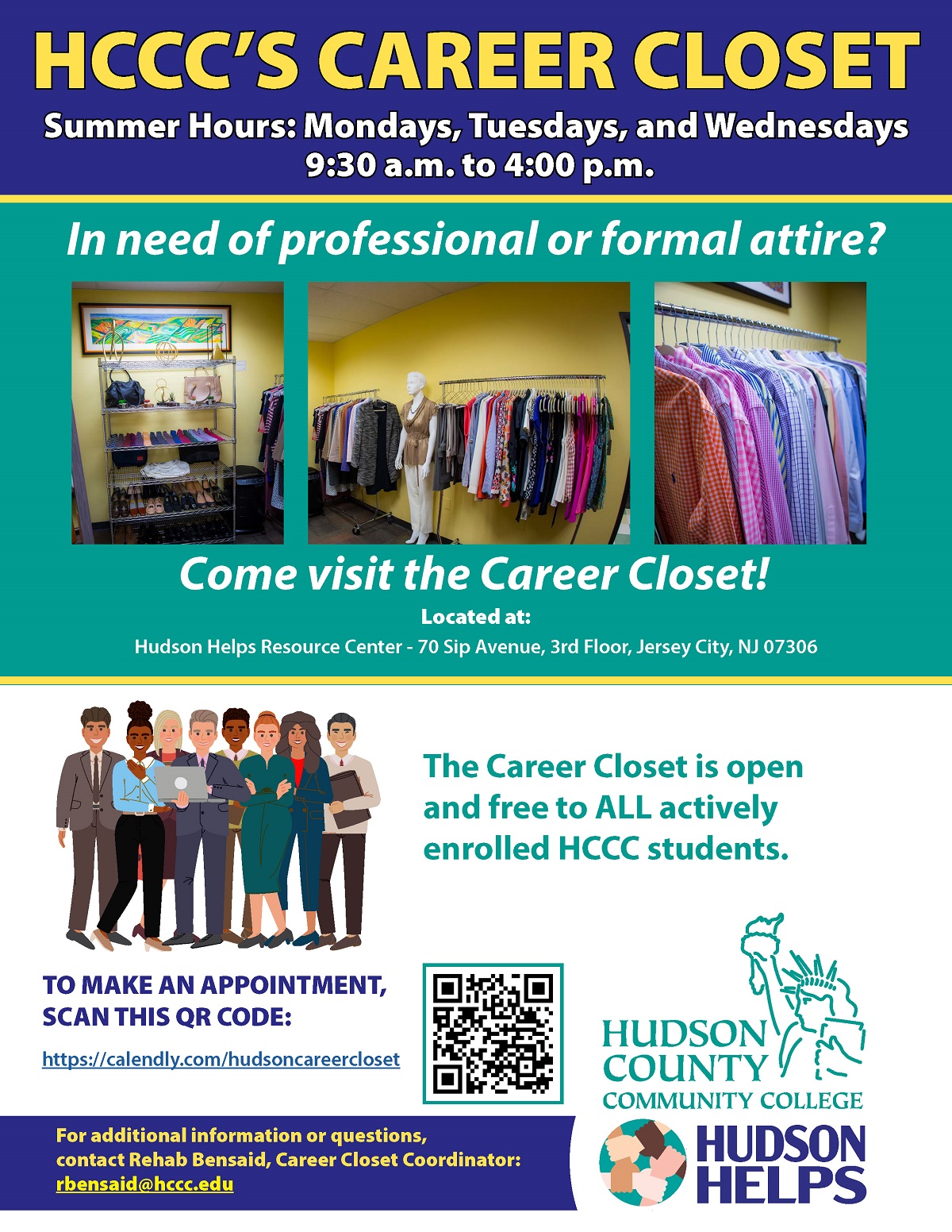 Career Closet Summer Hours Flyer